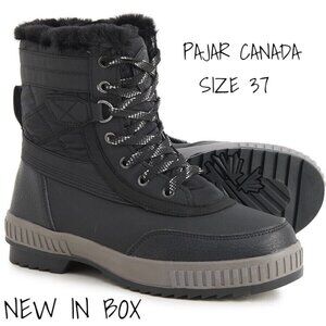 Pajar Boots Black Waterproof  Insulated Karley Women Snow 37 EUR New In Box